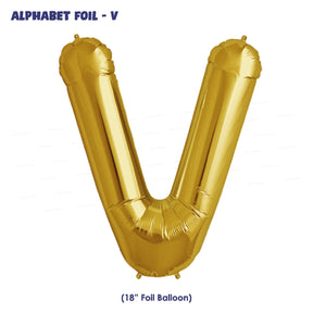 Alphabet V Premium Gold Foil Balloon