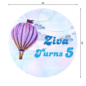 Hot Air Theme Girl Customized Round Backdrop