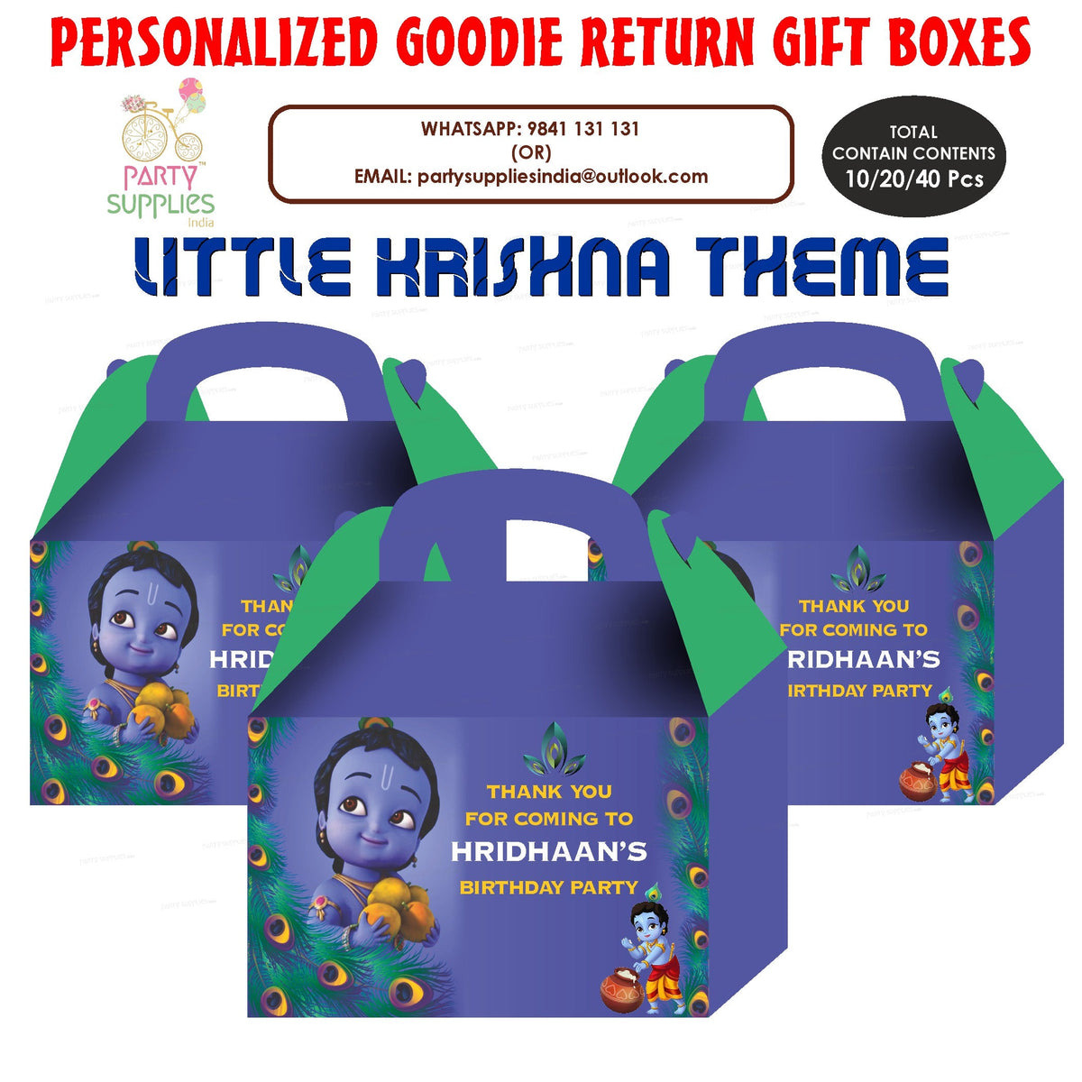 PSI Little Krishna theme Goodie Return Gift Boxes
