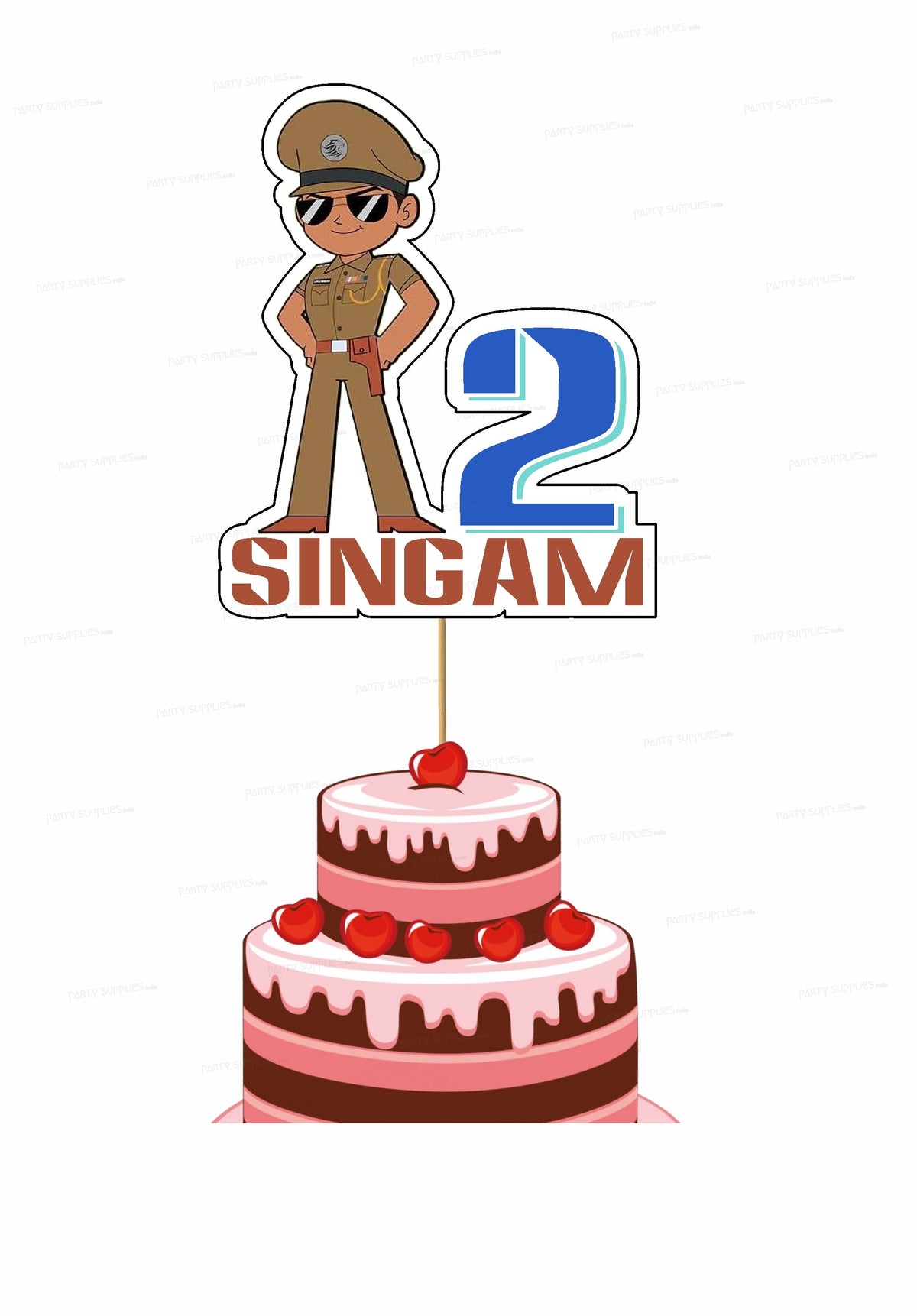 PSI Little Singham  Theme  Customized Cake Topper