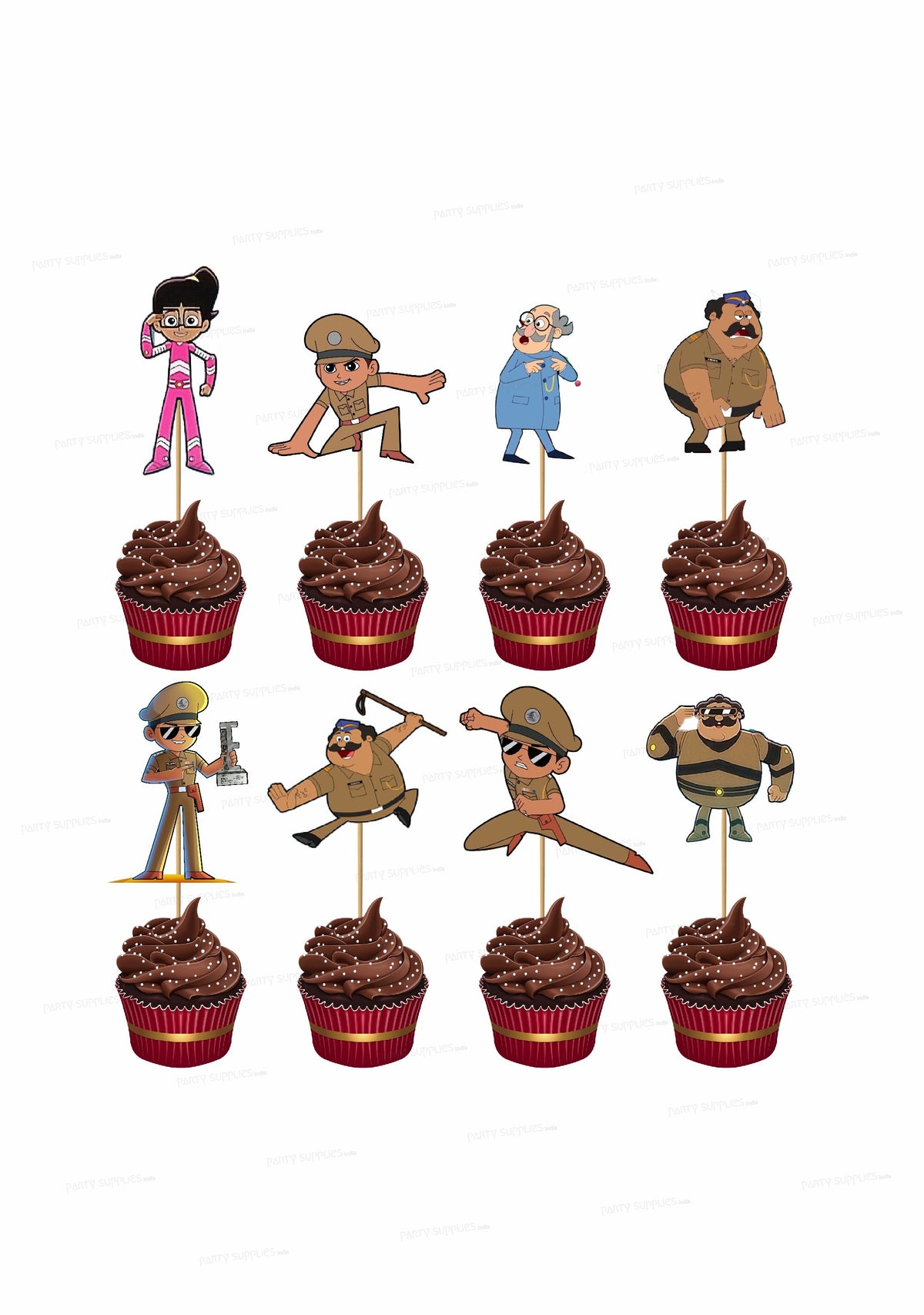 PSI Little Singham Theme Cup Cake Topper