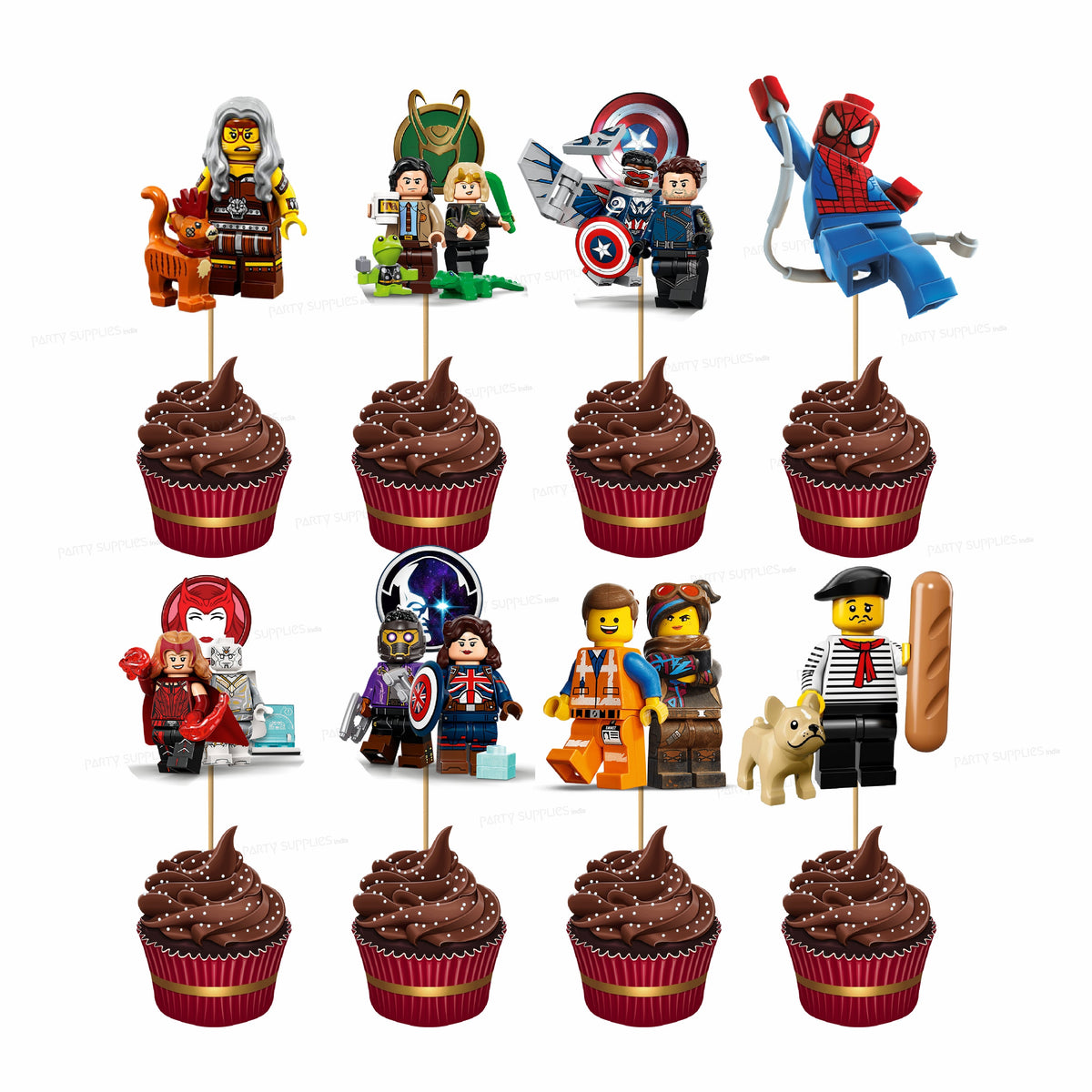 PSI LegoTheme Customized Cup Cake Topper