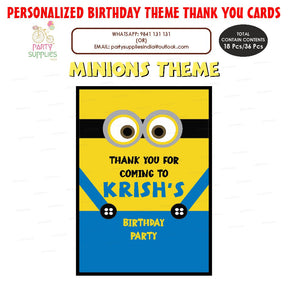 PSI Minions Theme Thank You Card