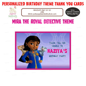 PSI Mira the Royal Detective Theme Thank You Card