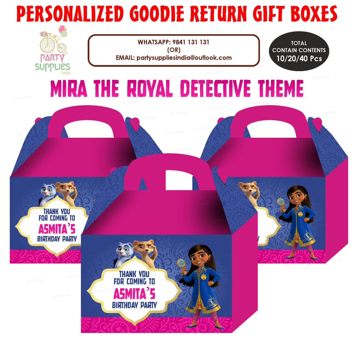 PSI Mira the Royal Detective Theme Goodie Return Gift Boxes