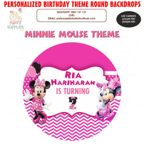 Minnie Mouse Theme Round Backdrop