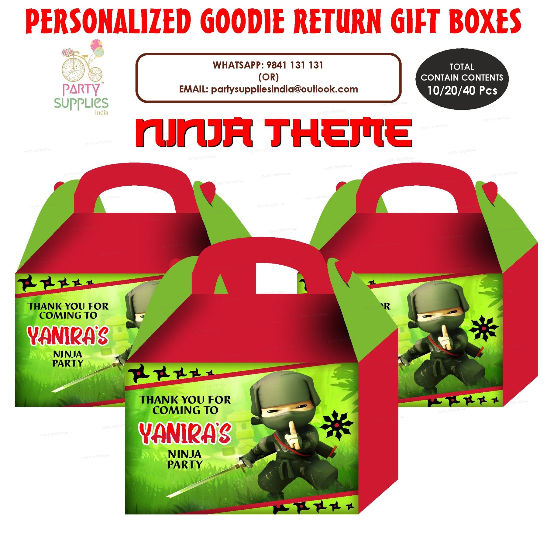 PSI Ninja Theme Goodie Return Gift Boxes