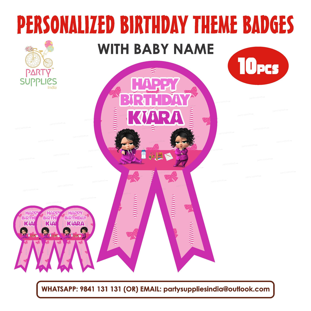 PSI Girl Boss Baby Theme Badges