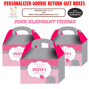 PSI Pink Elephant Theme Goodie Return Gift Boxes