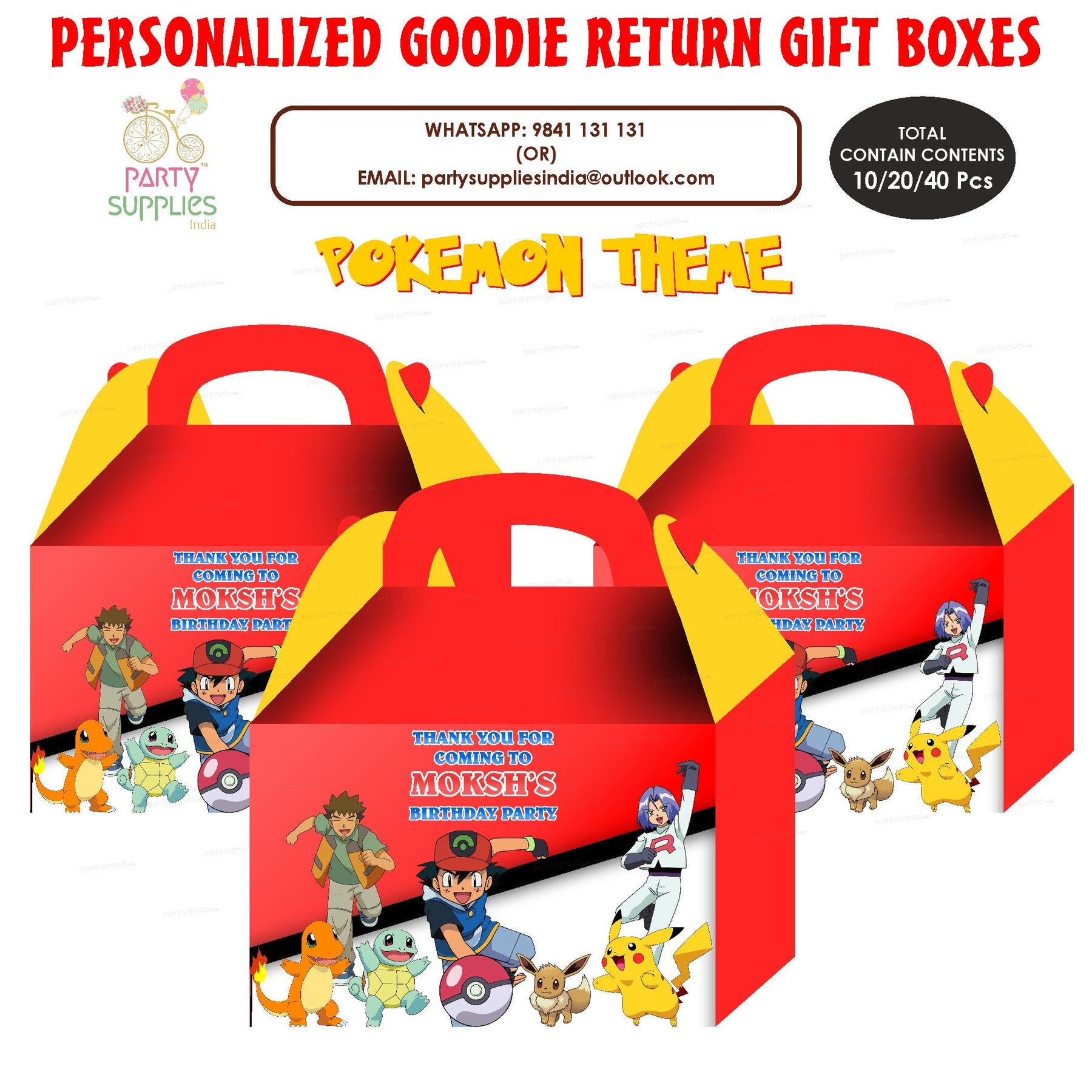 PSI Pokemon Theme Goodie Return Gift Boxes