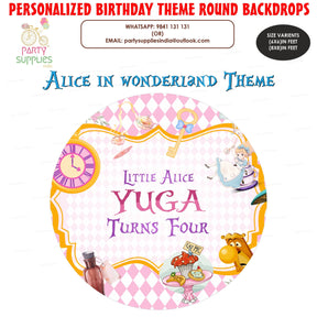 PSI Alice in Wonderland Customized Round Backdrop