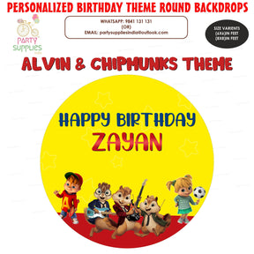 PSI Alvin and Chipmunks Theme Classic Round Backdrop