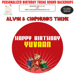 PSI Alvin and Chipmunks Theme Premium Round Backdrop