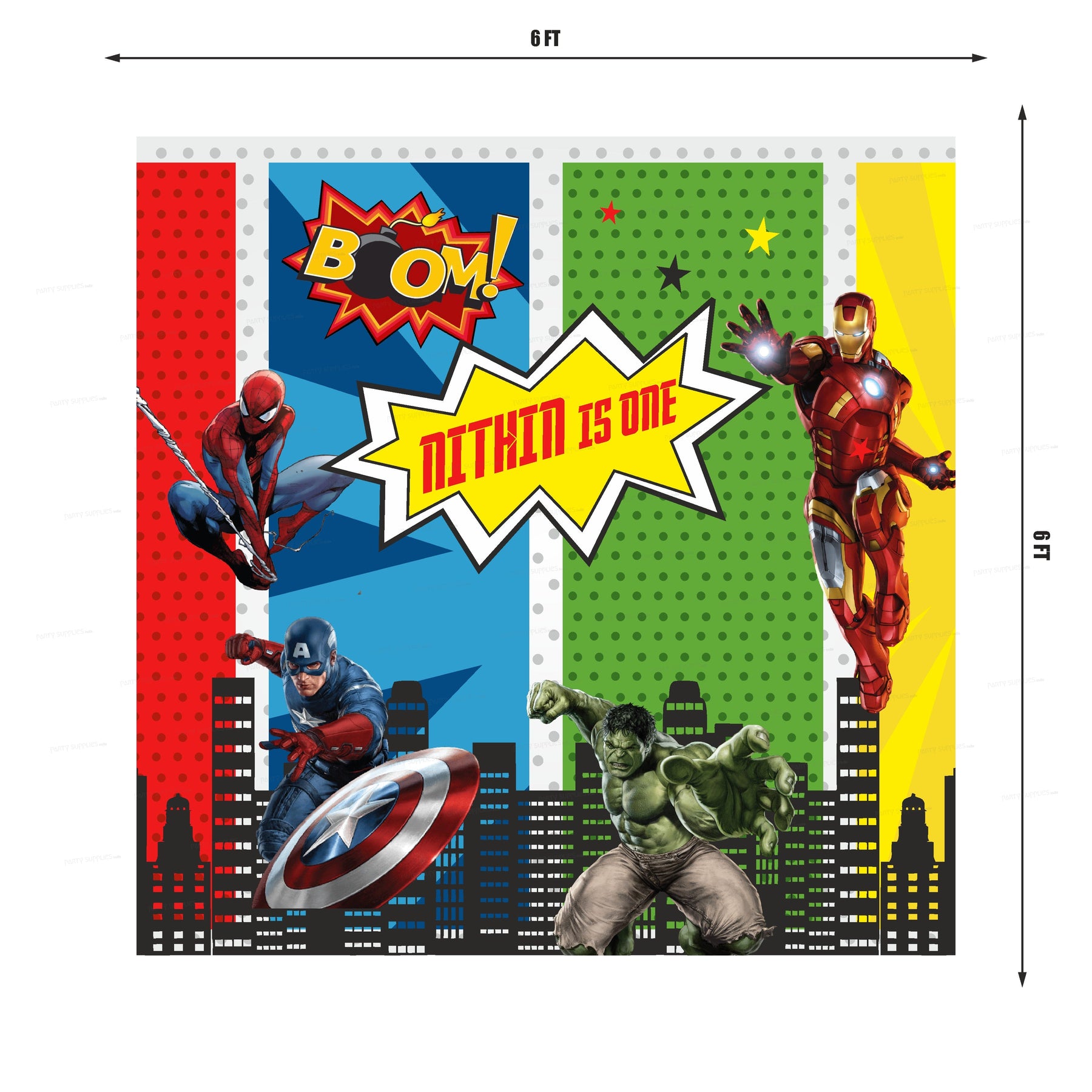 PSI Avengers Theme Square Backdrop