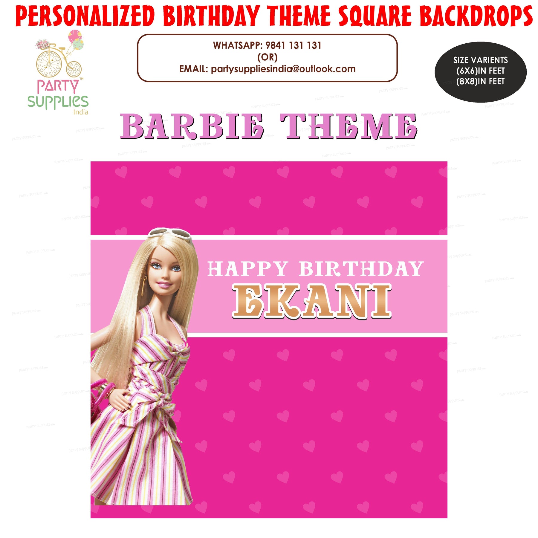 PSI Barbie Theme Square Backdrop