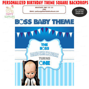PSI Boss Baby Theme  Personalized Square Backdrop