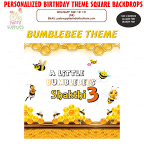 PSI Bumble Bee Theme Personalized Square Backdrop