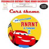 PSI Car Theme Customized Round  Backdrop