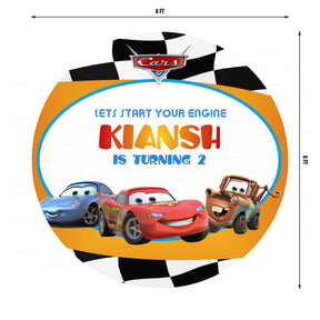 PSI Car Theme Personalized Round Backdrop