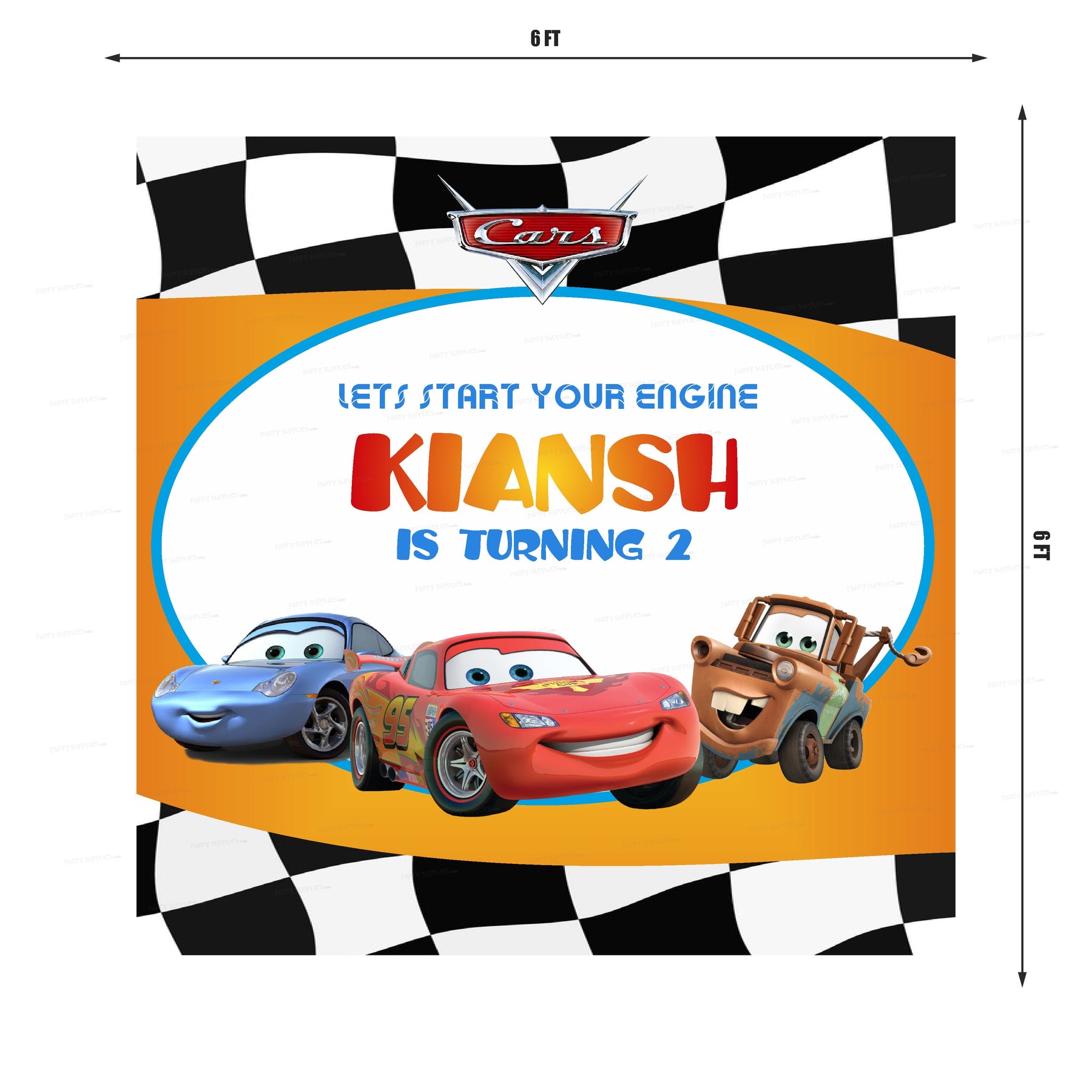 PSI Car Theme Personalized Square Backdrop