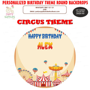 PSI Circus Theme Round Backdrop