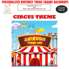 PSI Circus Theme Customized Square Backdrop
