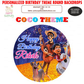 PSI Coco Theme Personalized Round Backdrop