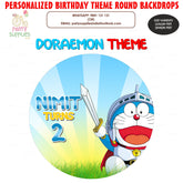 PSI Doraemon Theme Round Backdrop