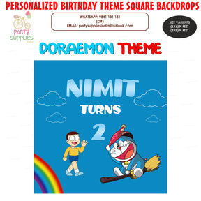 PSI Doraemon Theme Personalized Square Backdrop