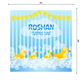 PSI Duck Theme Boy with Name Square Backdrop