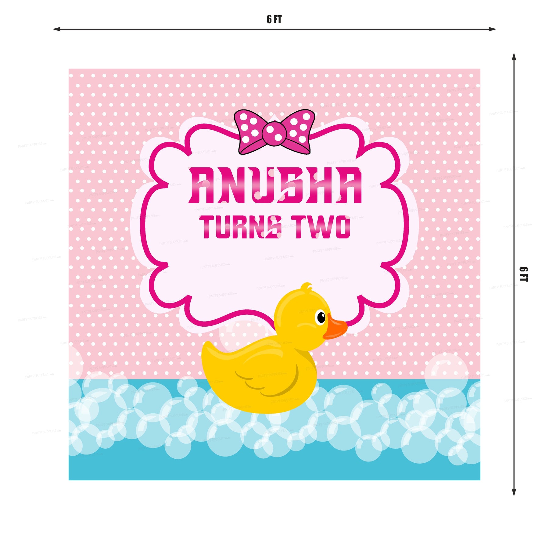 PSI Duck Theme Girl Personalized Square Backdrop