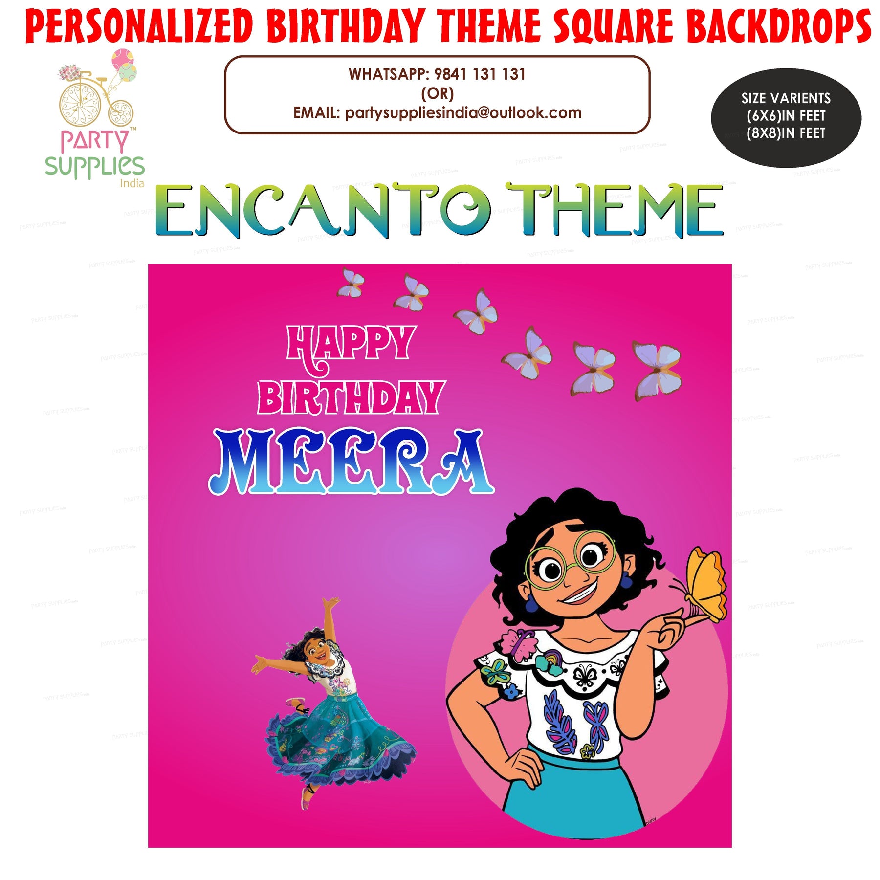 PSI Encanto Theme Customized Square Backdrop