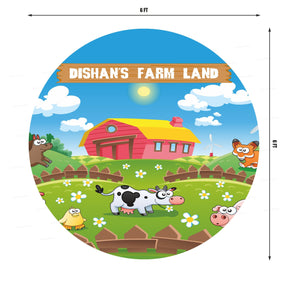 PSI Farm Theme Personalized Round  Backdrop