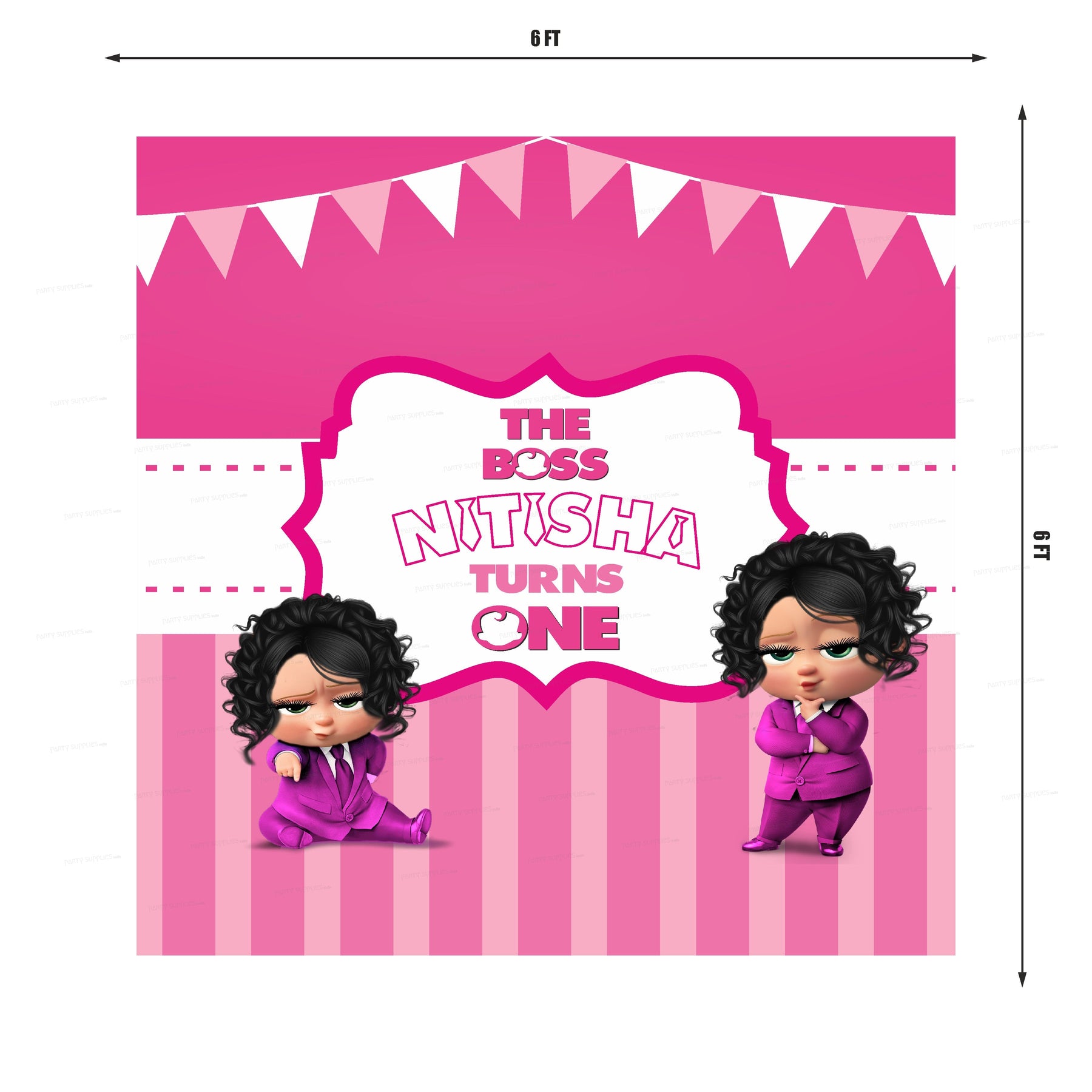 PSI Girl Boss Baby Theme Customized Square Backdrop