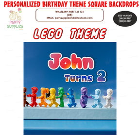 PSI Lego Theme Personalized Square Backdrop