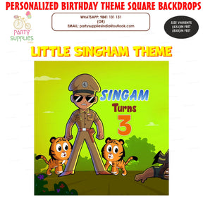 PSI Little Singham Theme Square Backdrop