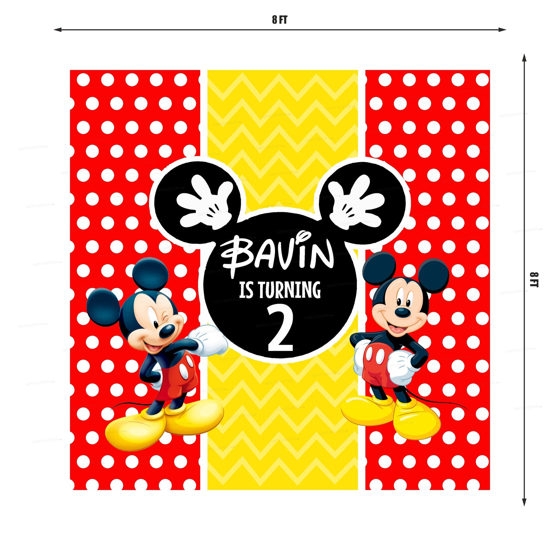 PSI Mickey Mouse Square Backdrop