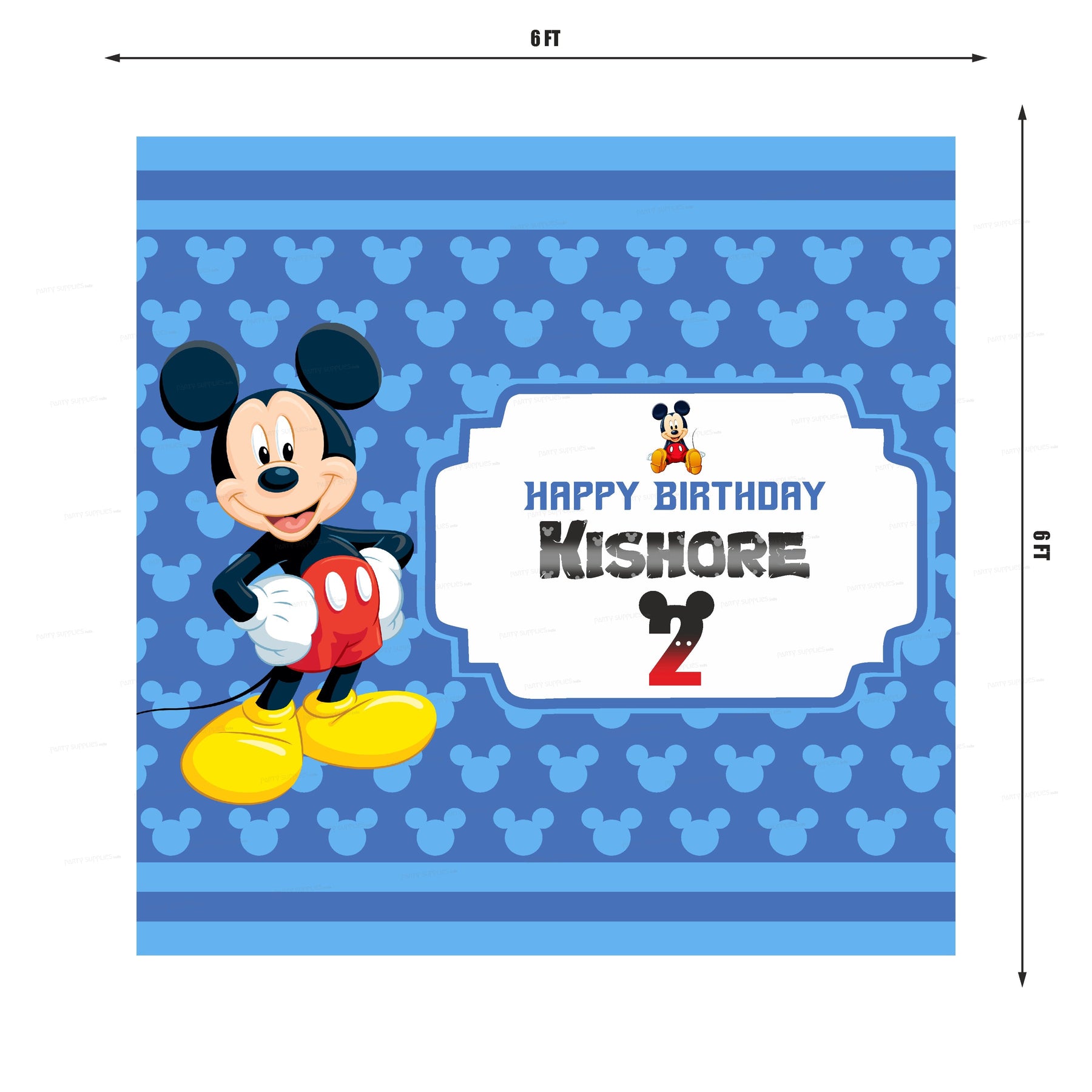 PSI Mickey Mouse  Personalized Square Backdrop