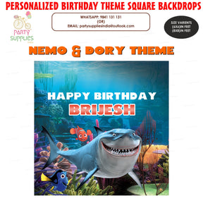 PSI Nemo and Dory Theme Customized Square Backdrop