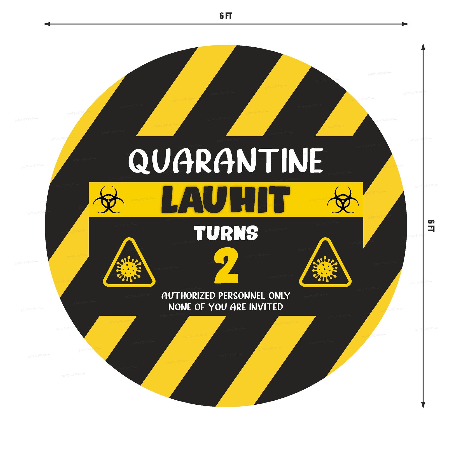 PSI Quarantine Theme Personalized Round Backdrop