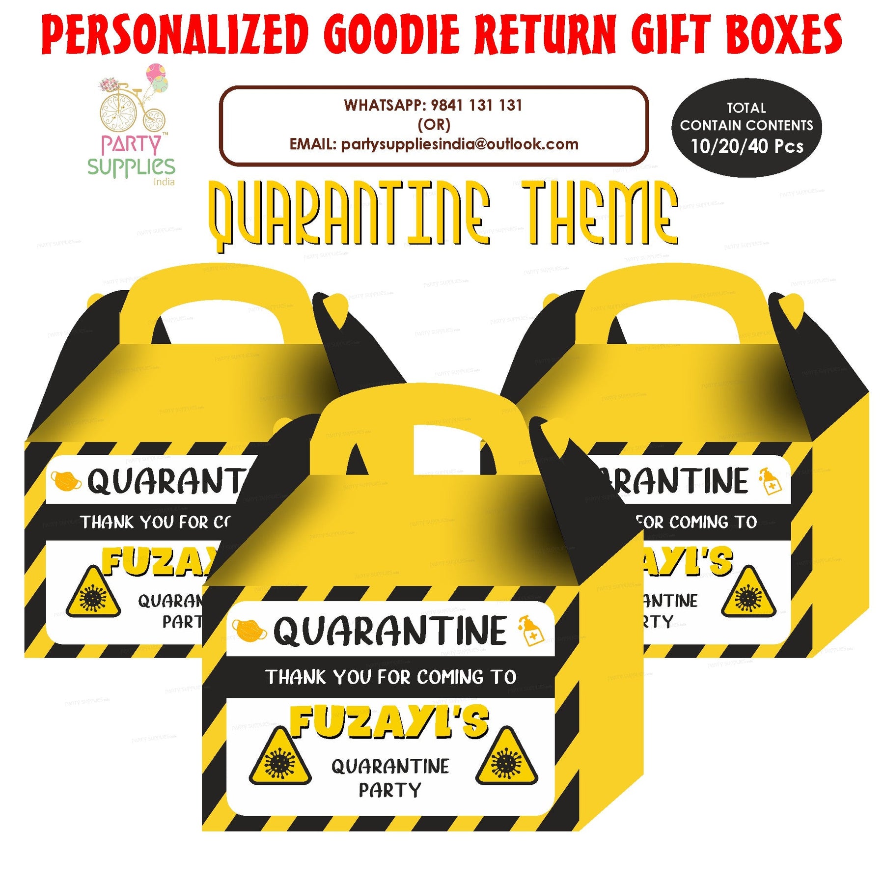 PSI Quanrantine Theme Goodie Return Gift Boxes