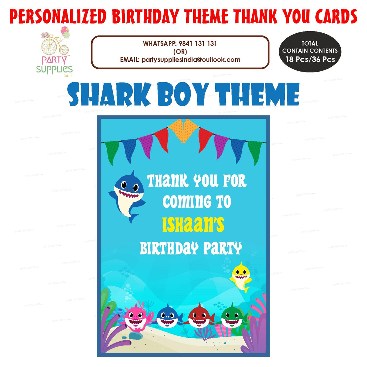 Shark Boy Thank You Card