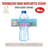 PSI Shark Girl Theme Water Bottle Sticker