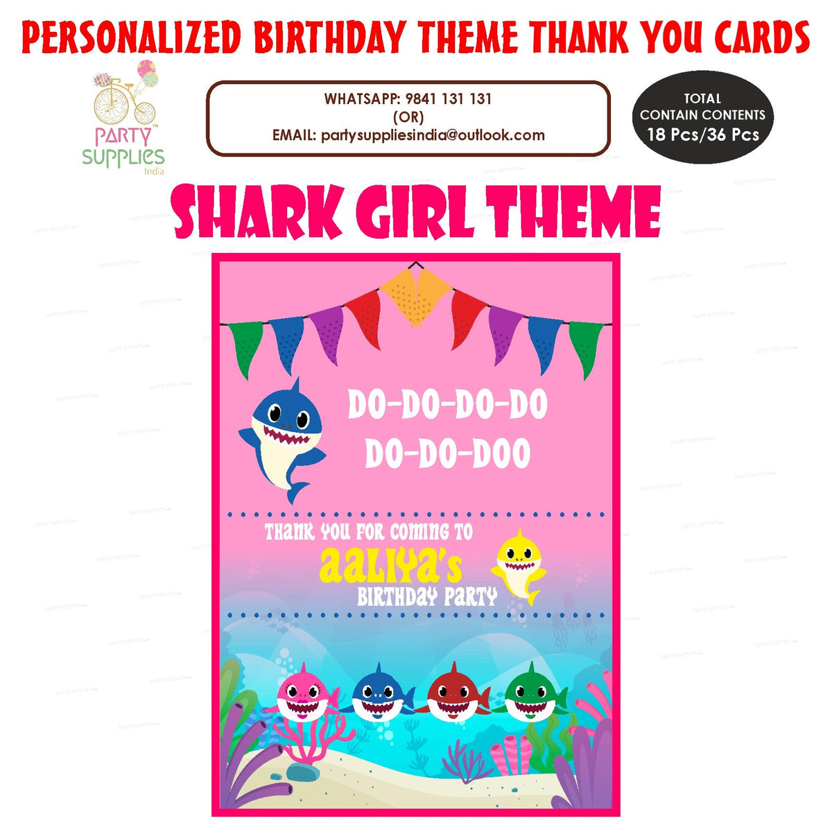 Shark Girl Thank You Card