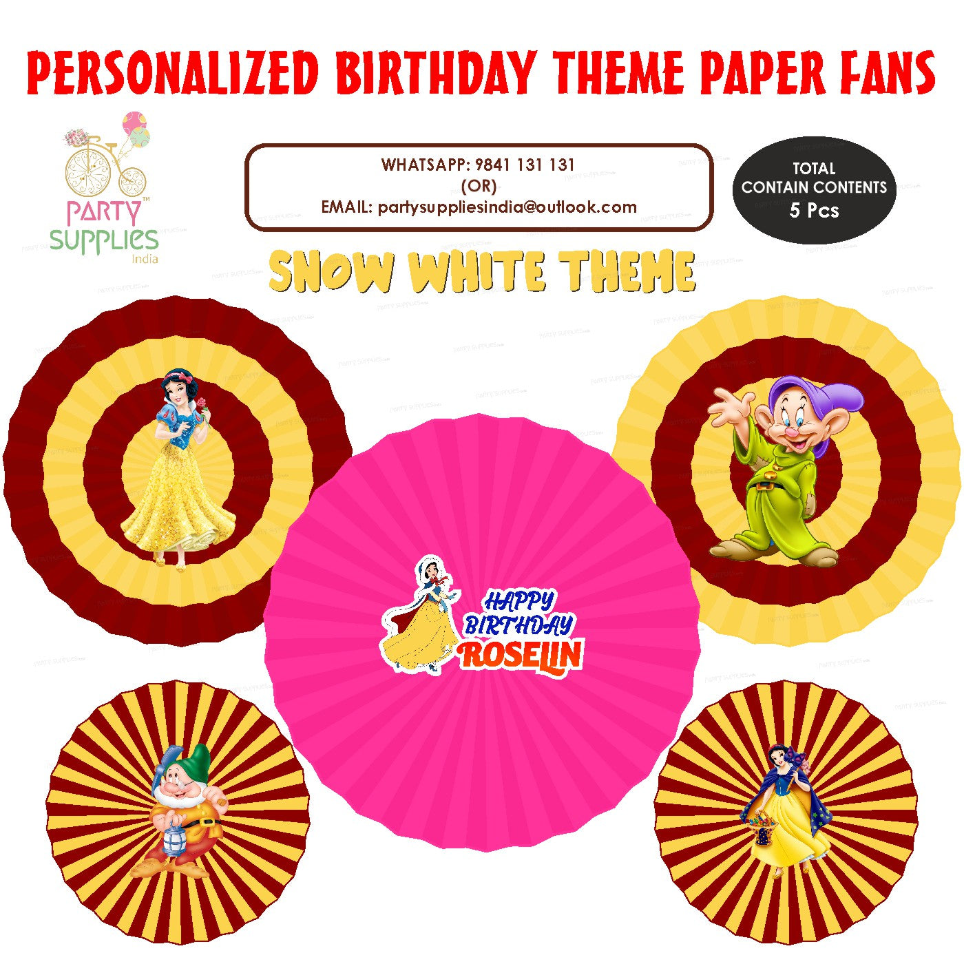 PSI Snow And White Theme Paper Fan