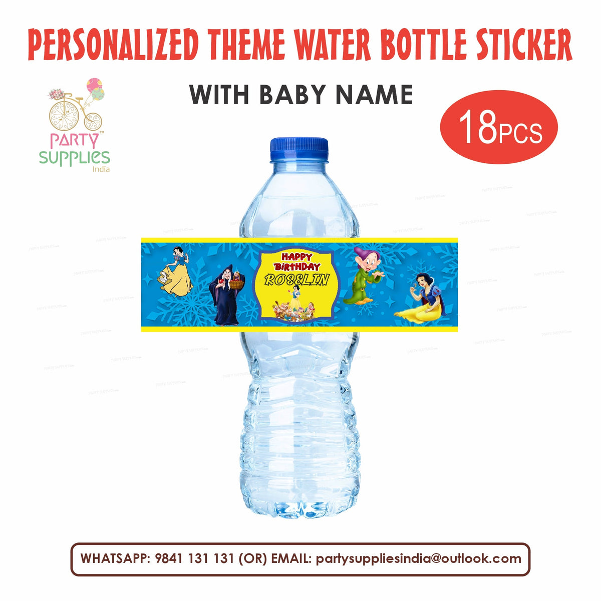 PSI  Snow And White Theme Water Bottle Sticker