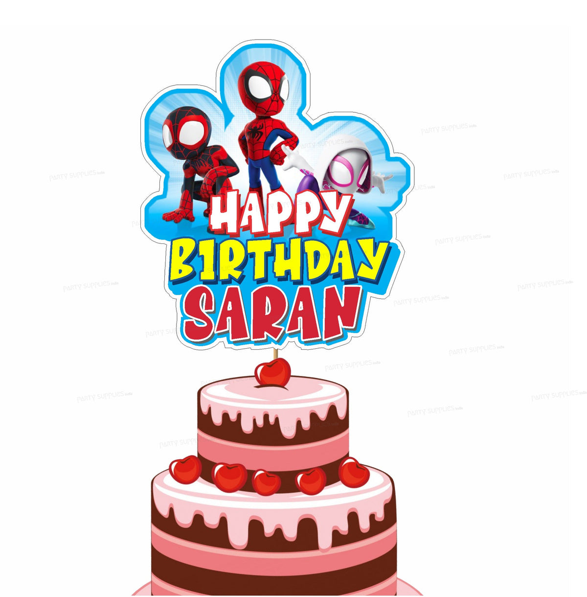 PSI Spidey and his Amazing Friends Theme Customized Cake Topper