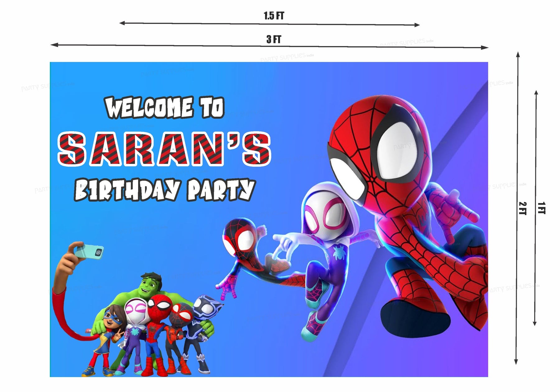 PSI Spidey and his Amazing Friends Theme Customized Welcome Board