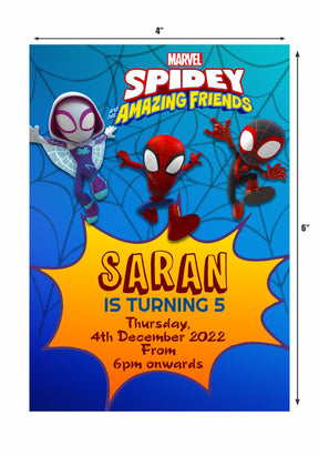 PSI Spidey and his Amazing Friends Themes Customized Invite