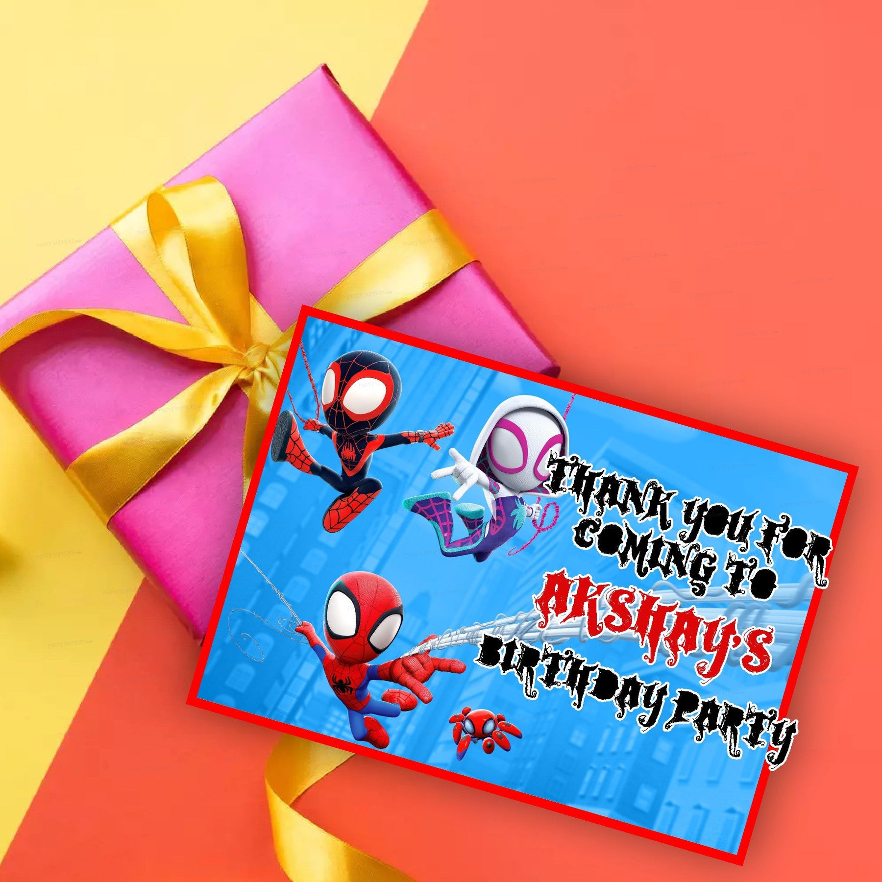 PSI Spidey and his Amazing Friends Theme Thank You Card